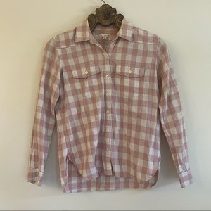 GAP Blush Pink Gingham Cotton Button Down Shirt